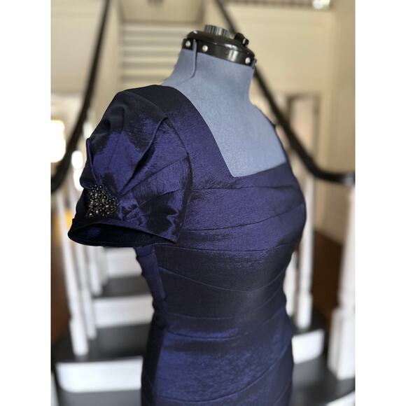 NWT Badgley Mischka Blue Dress SpecialOccasion WeddingGuest Derby Cocktail Party - Picture 4 of 10